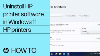 How do I uninstall HP printer software in Windows 11  HP Printers  HP Support [upl. by Yennep]