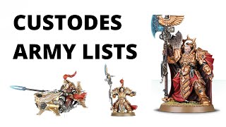 Adeptus Custodes Army Lists  Competitive Tournament Lists Reviewed [upl. by Aieka]