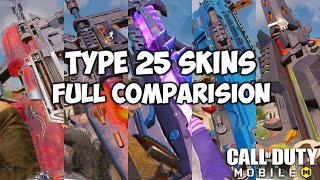 All Type 25 Legendary Comparision  COD Mobile  CODM [upl. by Rehpatsirhc]