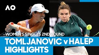 Ajla Tomljanovic vs Simona Halep Match Highlights 2R  Australian Open 2021 [upl. by Eiramave]