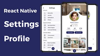 User Profile Edit Profile Settings Screens  React Native UI [upl. by Ileak]