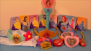 2008 WALT DISNEYS PRINCESS SET OF 8 DRESS UP McDONALDS HAPPY MEAL COLLECTION VIDEO REVIEW [upl. by Nidak]