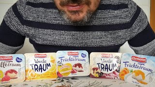 ASMR AUF DEUTSCH – Ehrmann Obstgarten Joghurt Taste Test [upl. by Lemaceon919]