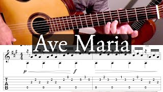 AVE MARIA  Franz Schubert  Full Tutorial with TAB  Fingerstyle Guitar [upl. by Oliva194]