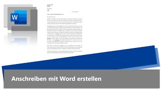 How to create a quotBewerbungquot Anschreiben mit Word erstellen [upl. by Anilahs]