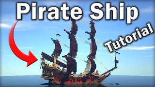 🏴‍☠️ Minecraft Tutorial How to Make an EPIC Pirate Ship Queen Annes Revenge [upl. by Harte]