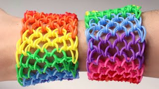 Rainbow Loom English  DRAGON SCALE BRACELET  Loom Bands easy how to DIY Tutorial [upl. by Cioban465]