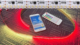 WS2814 RGBW Addressable LED Strip Light Work With Music SP617E Bluetooth LED Controller [upl. by Shaylah]