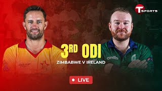 LIVE  Zimbabwe vs Ireland  3rd ODI  Ireland tour of Zimbabwe  T Sports [upl. by Ecital227]