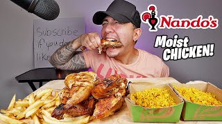 EATING A WHOLE Peri Peri Chicken From Nandos Mukbang [upl. by Lena]