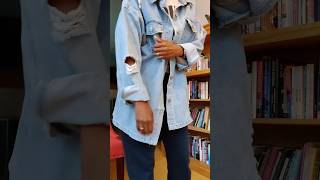 HOW TO WEAR A DENIM SHACKET fashion ootd [upl. by Paske]