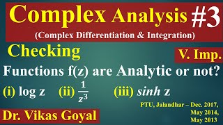 Complex Analysis 3 VImp  Checking Analytic Function  Verifying Cauchy Riemann Equations [upl. by Llertnod]