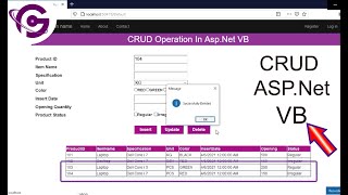 Complete CRUD Operation in Asp Net using VB With SQL Server Step by Step  ProgrammingGeek [upl. by Bowers]