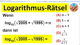 Logarithmus Rätsel  Mathe Rätsel Zahlen  Känguru der Mathematik 2005 [upl. by Elkin32]