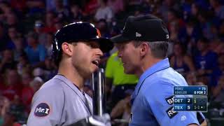 Angel Hernandez Ejects Kinsler in the Middle of his At Bat [upl. by Ehsom418]