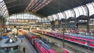 Zugverkehr im Hamburger Hauptbahnhof [upl. by Ecnarrot]