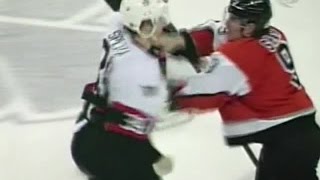 Jason Spezza vs Patrick Sharp Mar 5 2004 [upl. by Slack182]