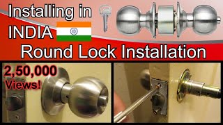 Round door lock installation [upl. by Meece]