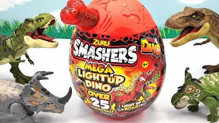 Dinosaur SMASHERS Mega Dino Egg With Lava TRex Light Up Over 25 Surprises Rex Dinosaur Egg [upl. by Grier]