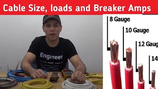 Cable Size load and Breaker amps [upl. by Auehsoj]