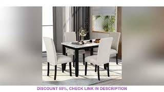 Kitchen Dining Table Set for 4 Wood Dining Table and Chairs Set Dining Room Set for KitchenHome [upl. by Rehpotsrihc]