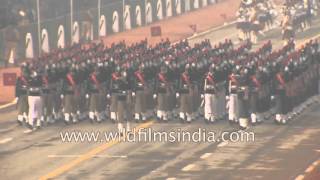 NCC contingent parades on Rajpath  India celebrates Republic Day [upl. by Hurlow73]