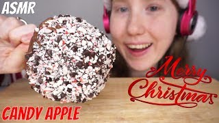 ASMR CHOCOLATE PEPPERMINT CANDY APPLE Whispering EATING SOUNDS [upl. by Anaer]