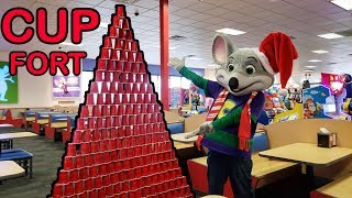 Chuck E Cheese CUP FORT [upl. by Ennoitna]