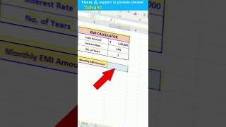 quotBecome a Finance Guru Excel PMT Function for Easy Loan EMI Calculationquot shortsvideo exceltips [upl. by Ettelrac763]