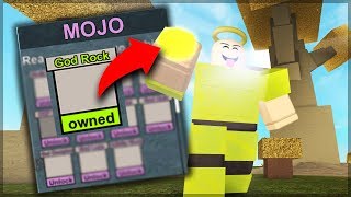 REBIRTHING FOR GOD ROCK MOST OP WEAPON  Roblox Booga Booga [upl. by Oicneserc]