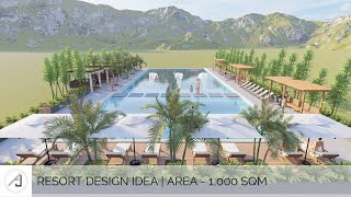 RESORT DESIGN IDEA  AREA  1000 SQM [upl. by Mccourt477]