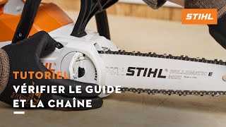 Tutoriel tronçonneuse n° 3  Vérifier le guide et la chaîne [upl. by Iran]