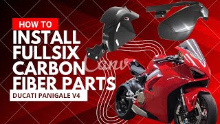 Ducati Panigale V4  Fullsix Carbon Fiber Sprocket Cover amp Rear Fender Install [upl. by Ecilayram754]