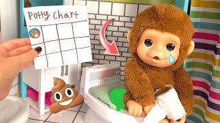 Baby Monkey Training Routine 🚽 [upl. by Esinert]