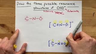 Draw the three resonance structures of CNO fulminate [upl. by Winther210]