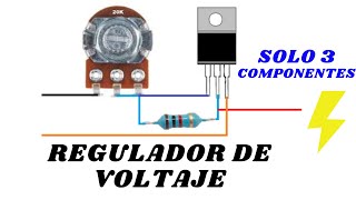 REGULADOR DE VOLTAJE CASERO ⚡ CON SOLO 3 COMPONENTES [upl. by Seymour]