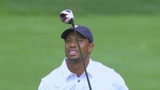 Woods approach on No 15 on Day 4 of The Presidents Cup [upl. by Renrag]