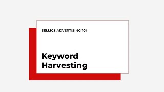 Sellics Advertising Keyword Harvesting [upl. by Edea7]