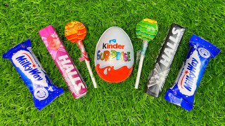 Oddly Satisfying l Unpacking Lollipops Kinder Surprise halls AND Milky Way ASMR sounds 🍭 [upl. by Netnilc]