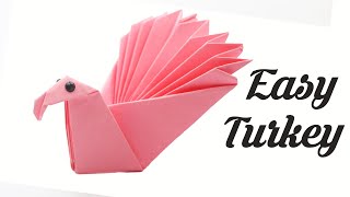 Easy origami Turkey BirdThanks giving Gifts Easy Basic Simple Origami for Beginners Kids DIY Crafts [upl. by Julius]