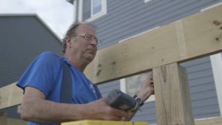 How to Build a Deck Setting the Rim Joists 4 [upl. by Jobe]