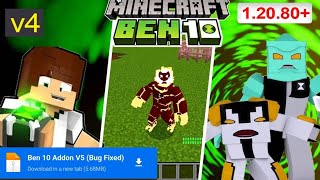 Minecraft Ben 10 v4 mod for minecraft pe 121  How to download ben10 mod omnitrix mcpe android [upl. by Mateusz]