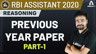 RBI Assistant 2020  Reasoning  Previous Year Paper Part1  Adda247 [upl. by Darcee]