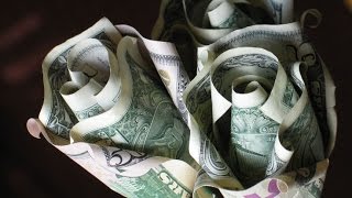 DIY Origami Rose Money  Superholly [upl. by Mikey]