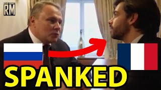 HILARIOUS Russian Politician Spanks French Journalist in TV Interview [upl. by Hgielyak]