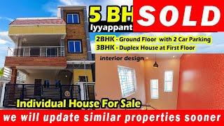 SOLD  individual House For Sale in Iyyappanthangal Chennai 600077  Ready to Move 2BHK  3BHK [upl. by Suckow298]