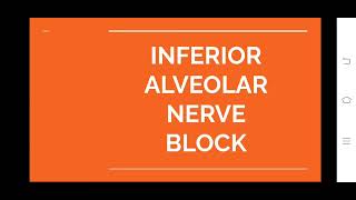 Inferior Alveolar Nerve Block 2 PPT [upl. by Eidnil273]