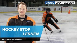 Eishockey Hockey Stop lernen So kannst du im Eishockey bremsen – SchrittfürSchrittAnleitung [upl. by Anotal]