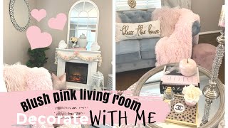 DECORATE WITH ME BLUSH PINK LIVING ROOM  CHELLESGLAMHOME [upl. by Lohner]