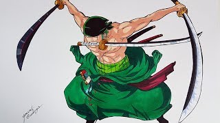 Drawing Roronoa Zoro From One Piece [upl. by Odareg]